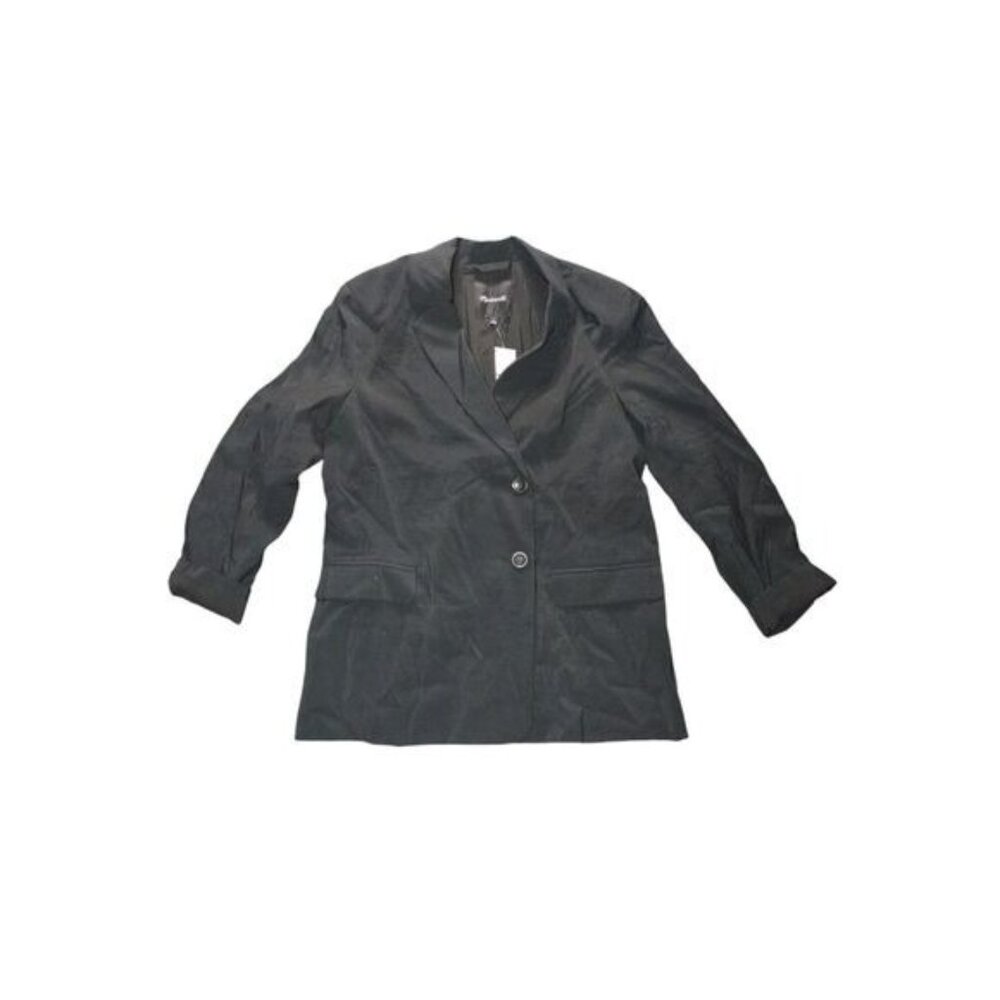 Madewell Womens Oversized Blazer S Black Softdrape Modal Office‎ Casual Chic